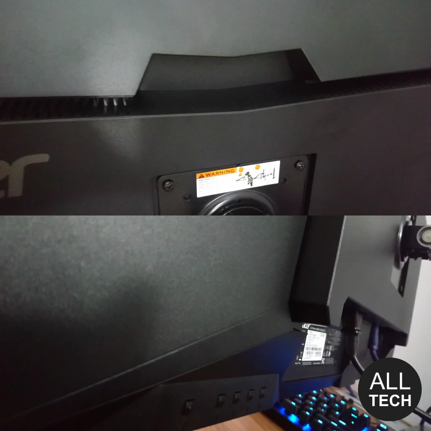 The back of monitor Acer Nitro XV340CK